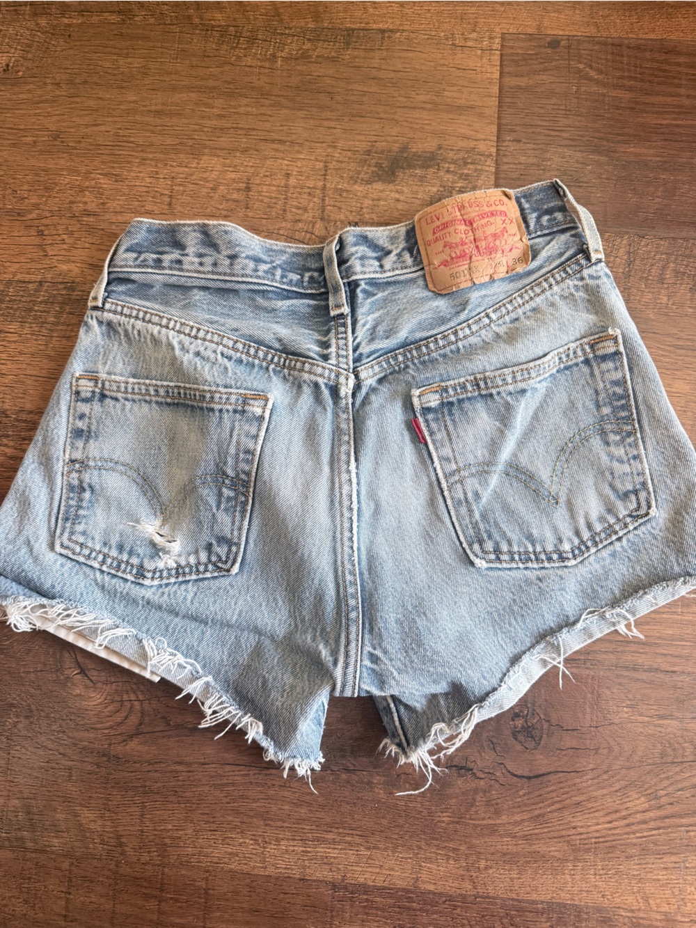 Vintage Levi's Light Blue Denim Cutoff Shorts coveted